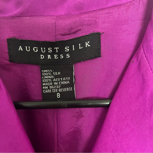 August Silk Purple Silk Shirt Dress size 8 - Picture 11 of 12